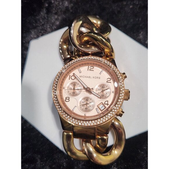 Michael Kors Runway MK-3247 Rose Gold Women’s Watch — Runway Twist Bracelet, 38 - Picture 1 of 9